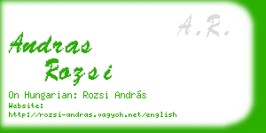 andras rozsi business card